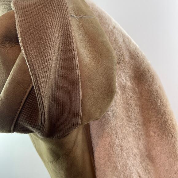 VINCE Cascade Genuine Shearling Jacket Coat Brown Taupe Sz Small S $1475 - Picture 8 of 12